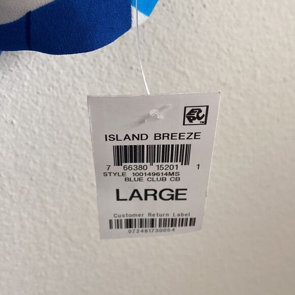 JM Collection Island Brezze half button down blouse sz L NWT - Picture 2 of 8